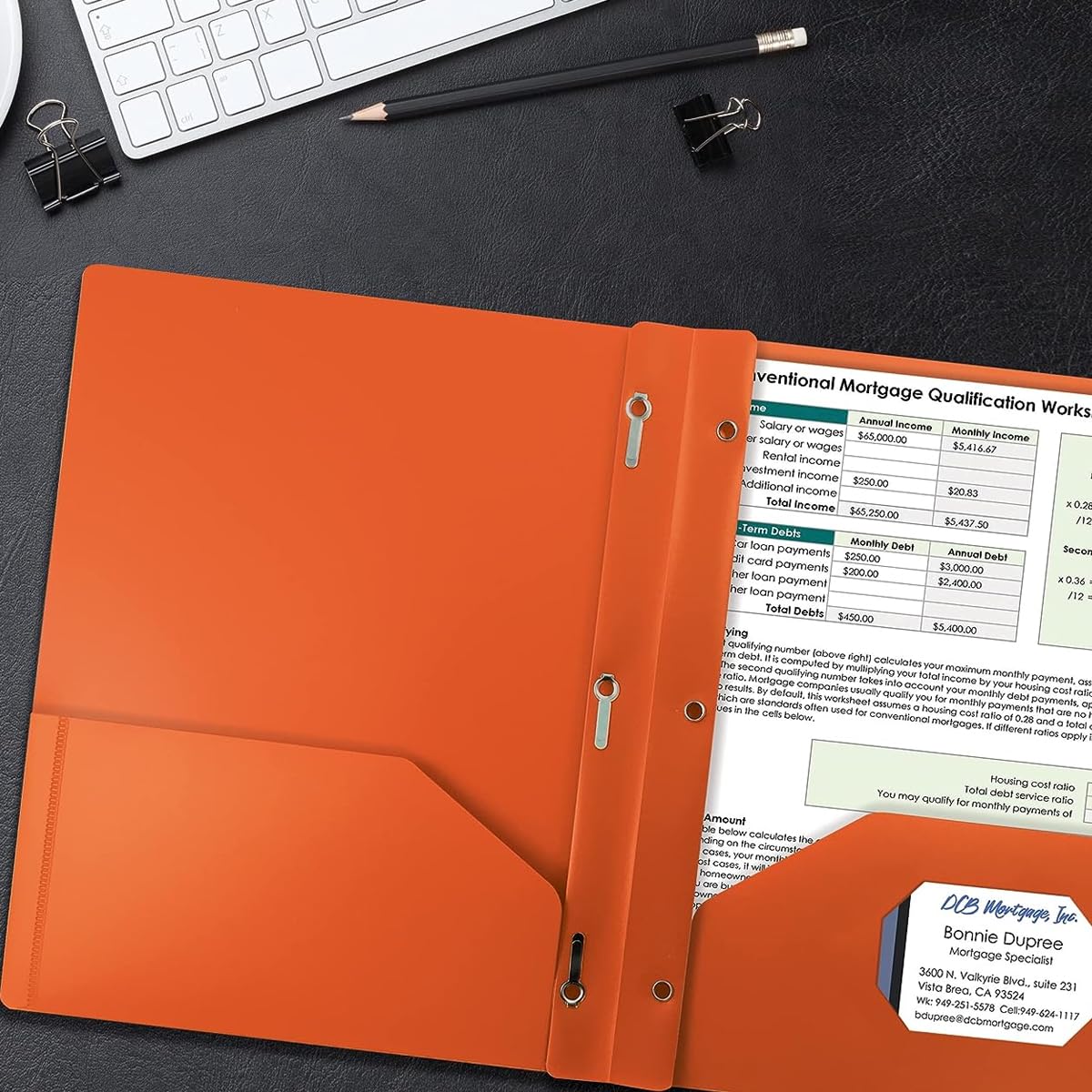 Climberty Plastic File Folders for Office and School with 3 Holes Binder Design | Set of 7