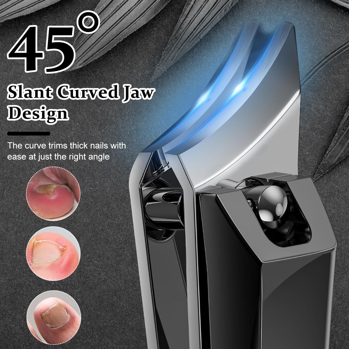 MAYCREATE Nail Clipper Set 4PCS for Fingernails and Toenails with Slanted Blade | Stainless Steel