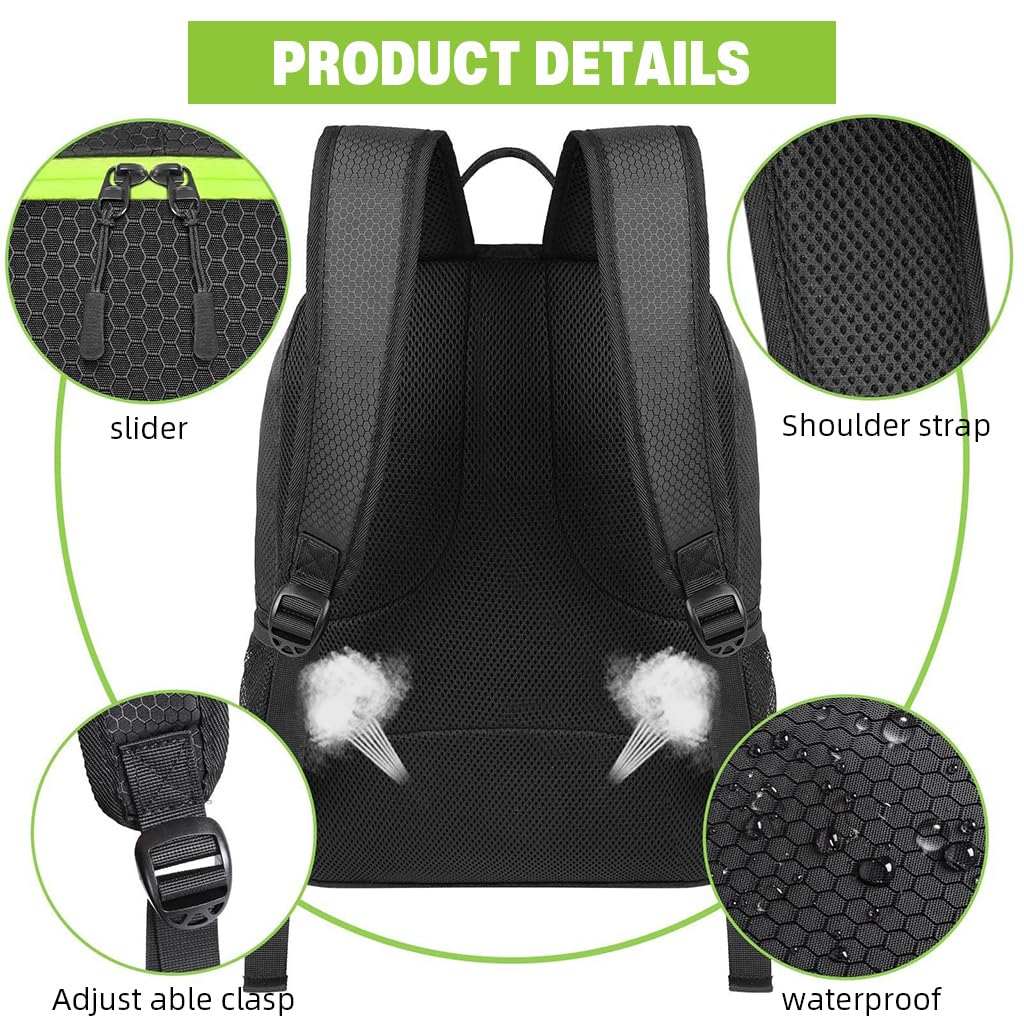 PROBEROS Football Carrier Backpack for Size 5 Soccer Ball with Shoe Compartment | Waterproof Sport Bag 33x20x43cm