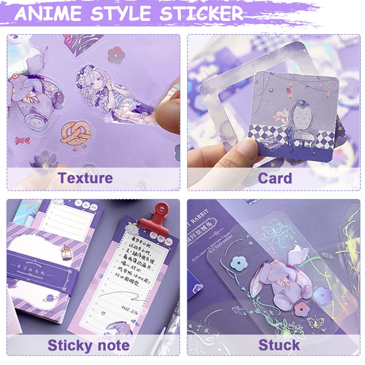 Optifit Anime Scrapbook Stickers Pack for Journaling and DIY Planners | Black Aesthetic