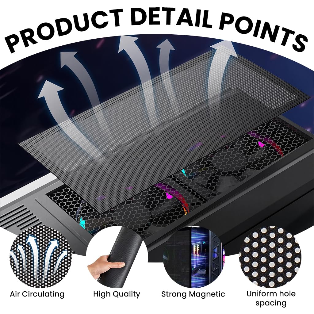 ZORBES PC Case Dust Filter for Computer Chassis 400 x 300 mm with Magnetic Strip PVC Mesh