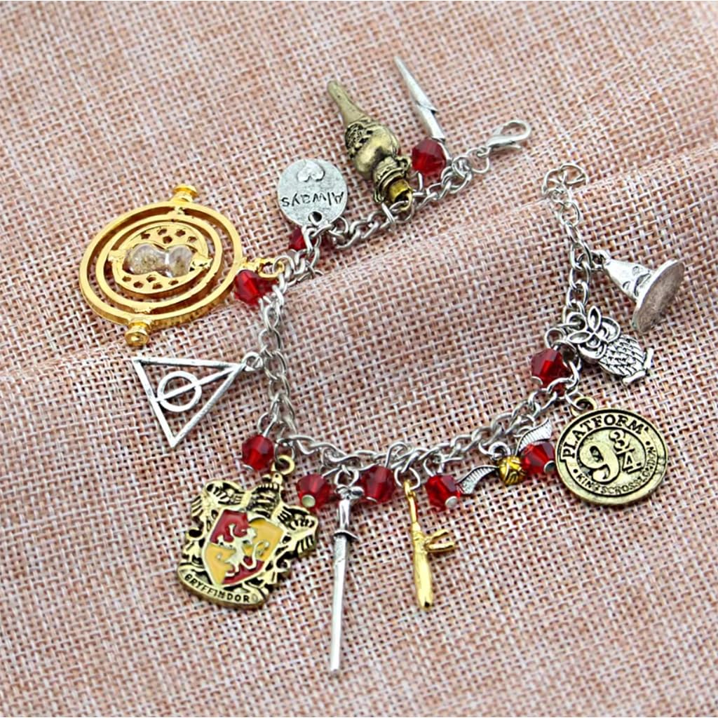 SANNIDHI Harry Potter Bracelet for Girls with Wizardry Charms and Adjustable Chain | 2PCS Gift Jewellery