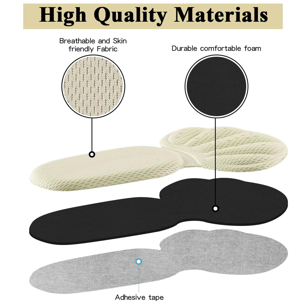 MAYCREATE Heel Cushion Inserts for Loose Shoes with Self Adhesive Sponge Mesh | 2 Pairs