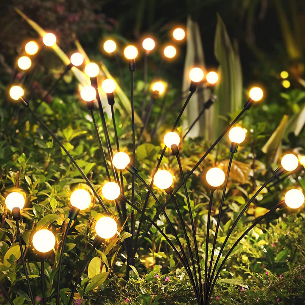 ELEPHANTBOAT Solar Garden Lights for Outdoor Decoration with 8 LEDs & IP65 Waterproof | 2 Pack