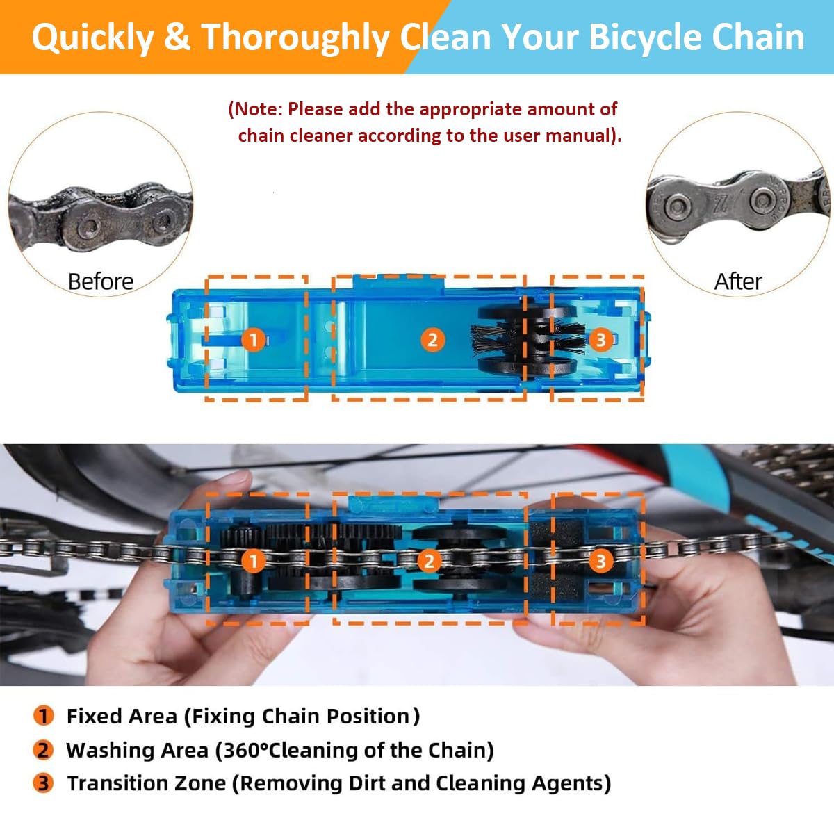 STHIRA Bicycle Cleaning Brush Kit for Chain and Tire Care with Gravel Removal Tool | 8Pcs Set