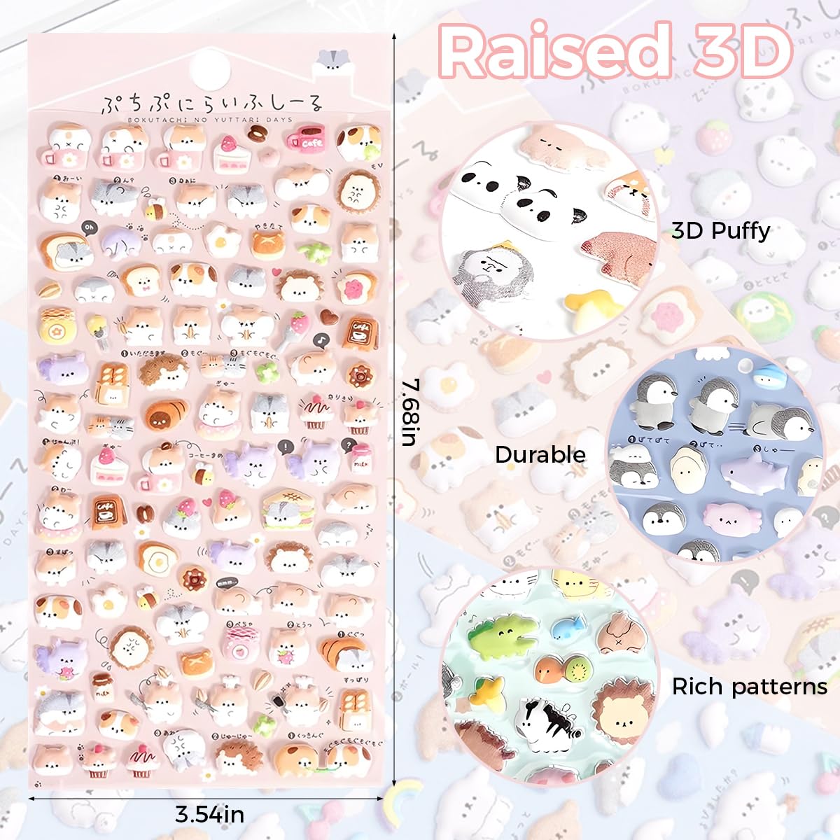 PATPAT Cartoon Stickers for Phones Laptops and Notebooks featuring 3D Vinyl Design 6-Pack