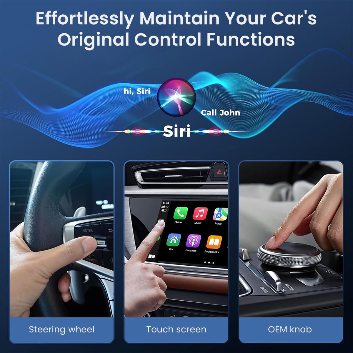 Zitronix Wireless CarPlay Adapter with Bluetooth 5.2 and Dual Band WiFi | Aluminum Alloy Housing