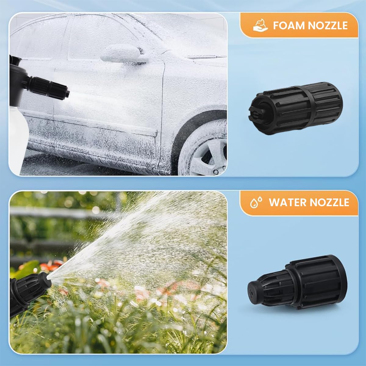 HASTHIP Foam Sprayer for Car and Home Cleaning with 2L Capacity and Dual Nozzle Design | Manual High Pressure Spray