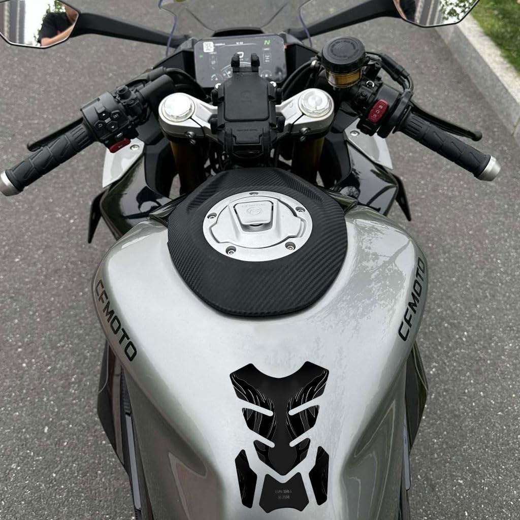 STHIRA Motorcycle Oil Tank Sticker for Decoration with 3D Embossed Fish Bone Design | Waterproof PVC Decal