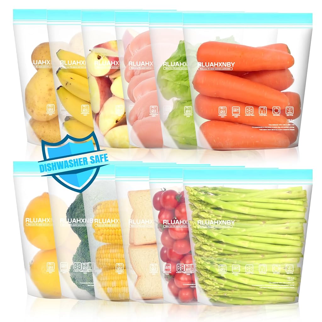 HASTHIP® 54pcs Zipper Bag for Storage, Reusable Zipper Bag for Refrigerator
