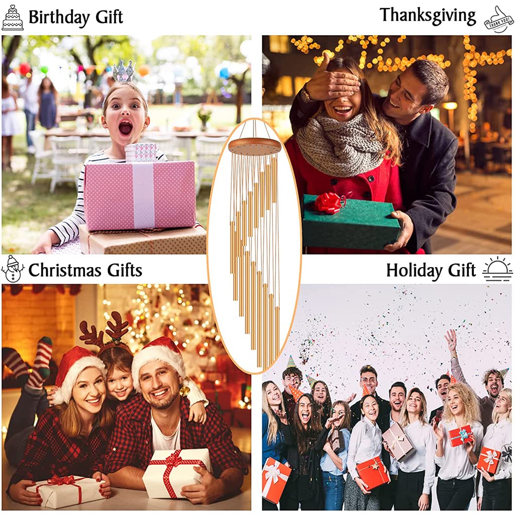 HASTHIP Wind Chimes for Home featuring 15 Aluminum Tubes and Hanging Hook Design | 23 Inch