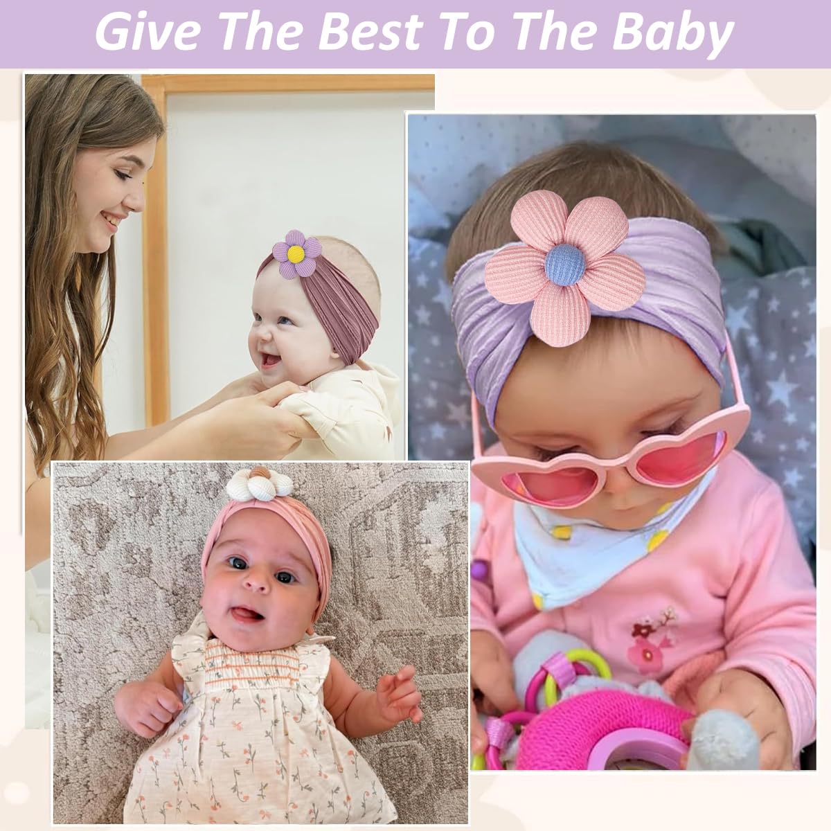 SNOWIE SOFT Baby Headbands for Girls featuring Stretchy Nylon Comfort and Cute Flower Style