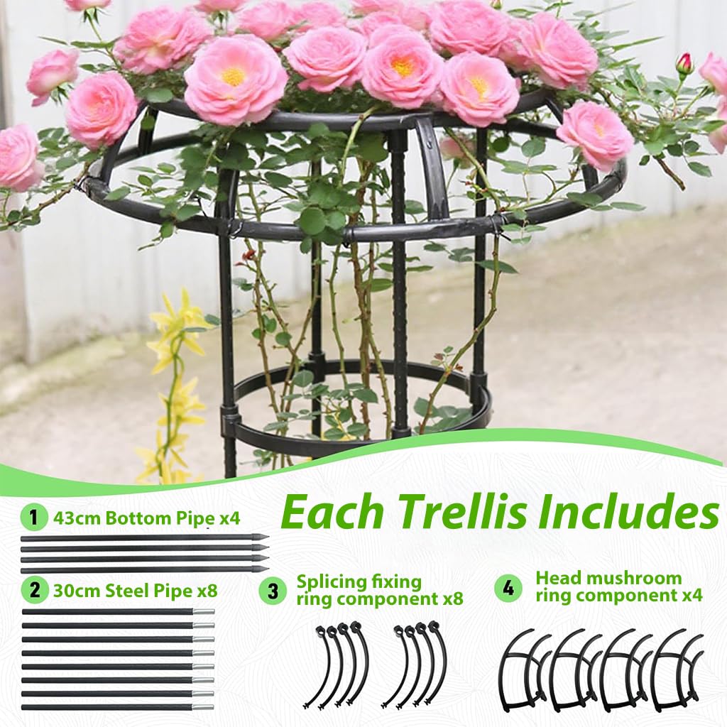 HASTHIP Garden Plant Support Cages for Climbing Plants featuring 160cm Metal Obelisk Design