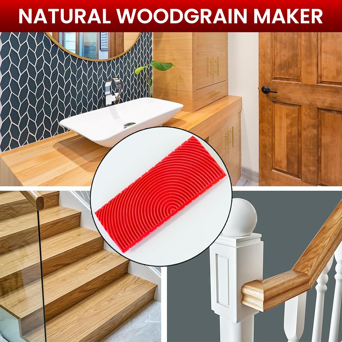 Serplex Wood Grain Roller Tools for Woodworking and Painting 12PCS PVC Pattern Comb