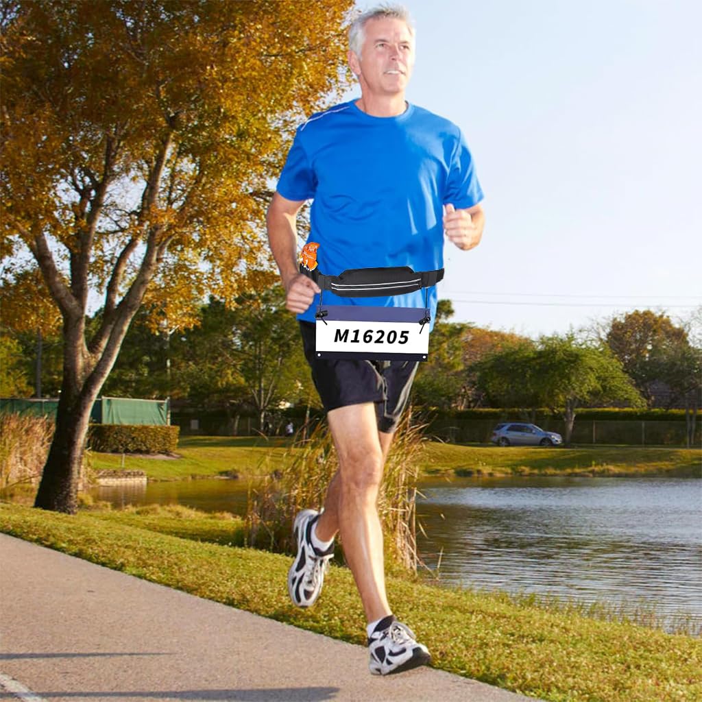 Proberos Running Belt for Marathon and Fitness with Reflective Strips and 9 in Zipper Pouch | Ultralight 70 g Sweatproof Waist Bag