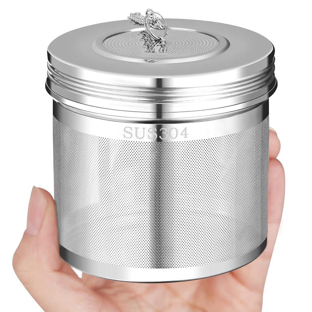 Supvox Tea Infuser for Loose Leaf and Herbal Tea 3 inch with Lid and Lifting Chain Stainless Steel