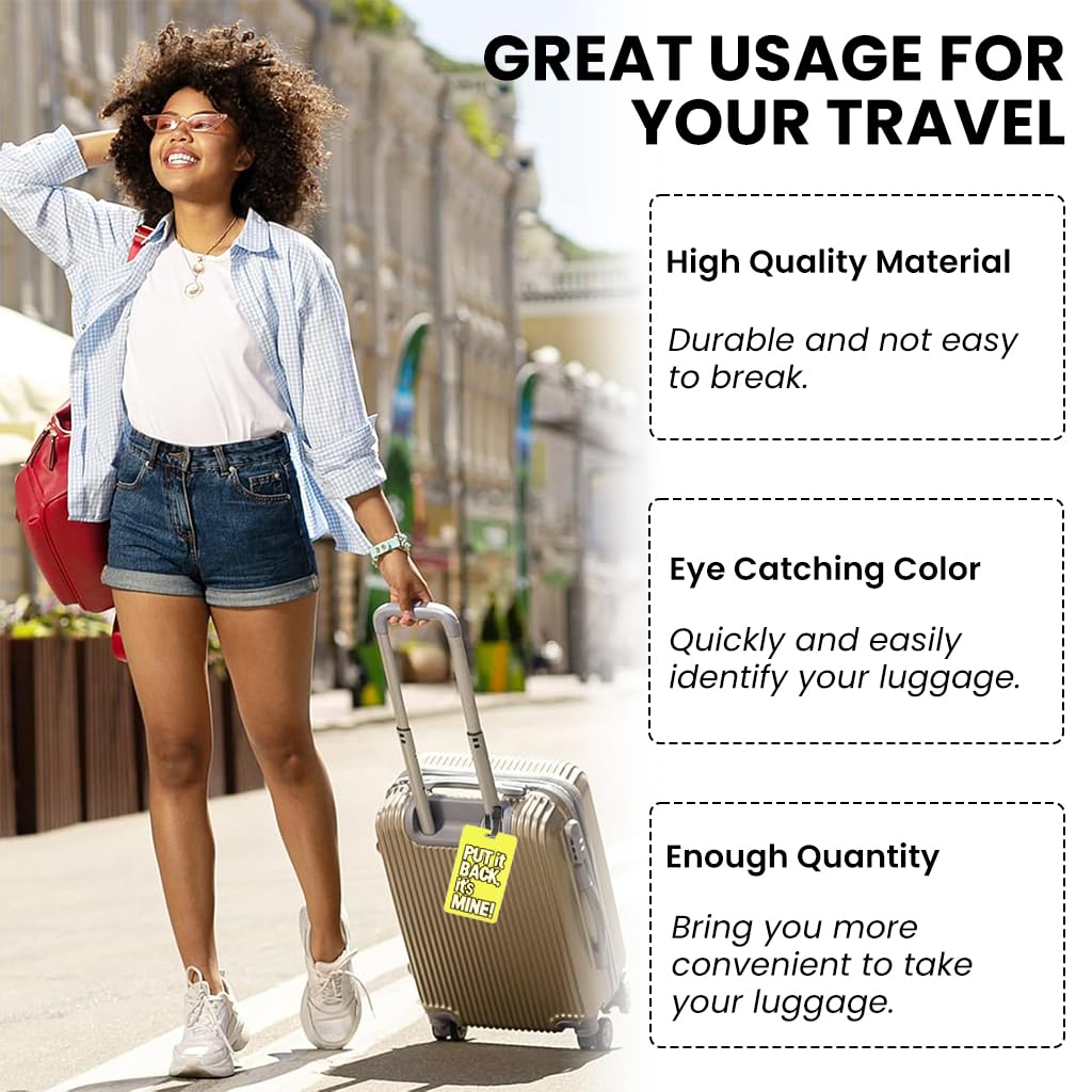 ZIBUYU PVC Luggage Tags for Suitcases and Bags featuring Privacy Cover & Easy Attachment | Set of 2