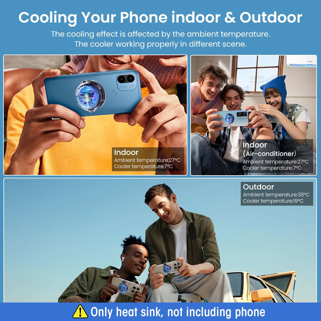ZORBES Phone Cooler for Gaming with LED Display and Semiconductor Cooling | Fits 4.5–7 in Phones