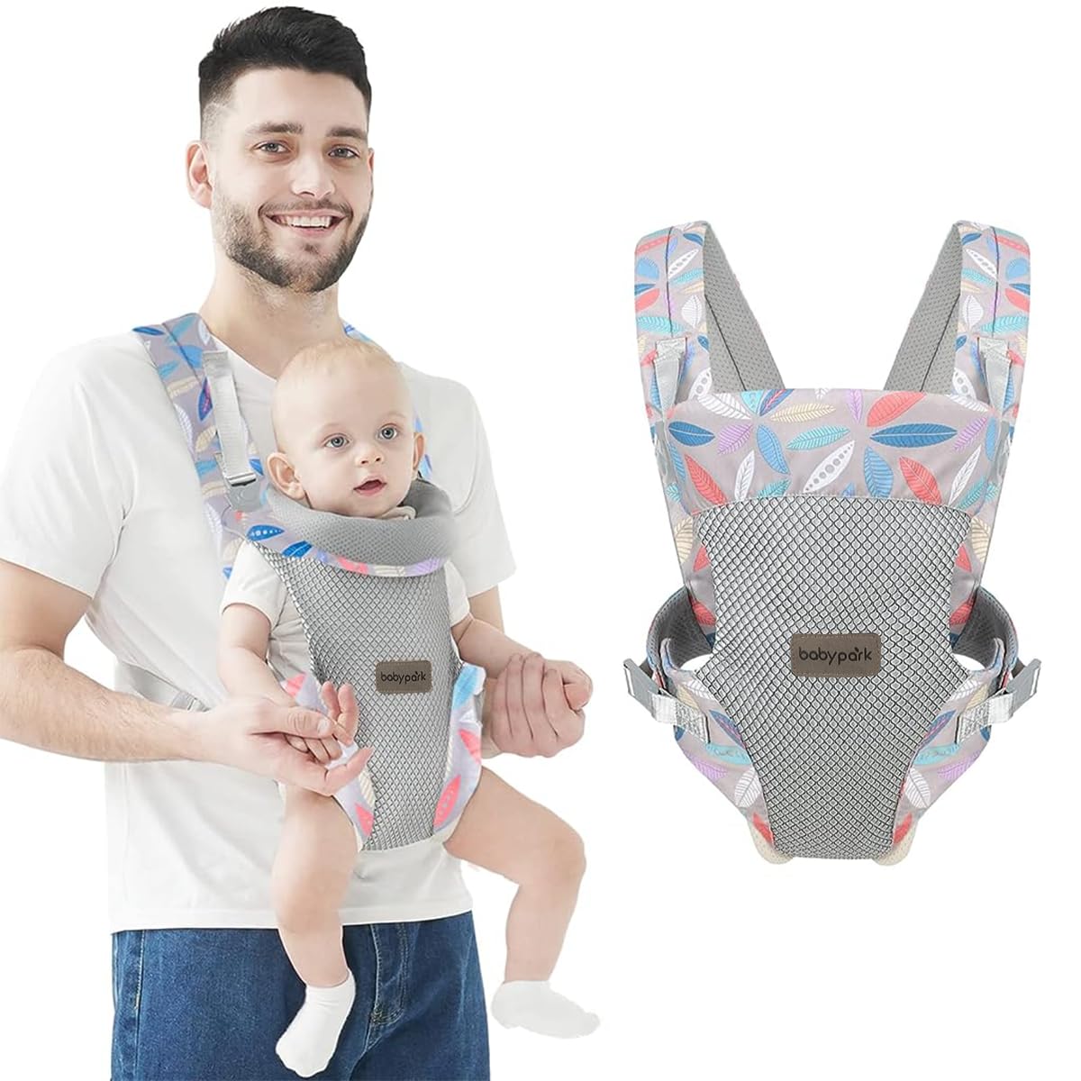 SNOWIE SOFT® 4 in 1 Baby Carrier with Blet, Adjustable Baby Carrier Front Baby Carrier Face-in/Out, Baby Wrap Carrier Soft & Breathable Baby Carrier for Newborn to Toddler, 0-36 Months, Under 25KG