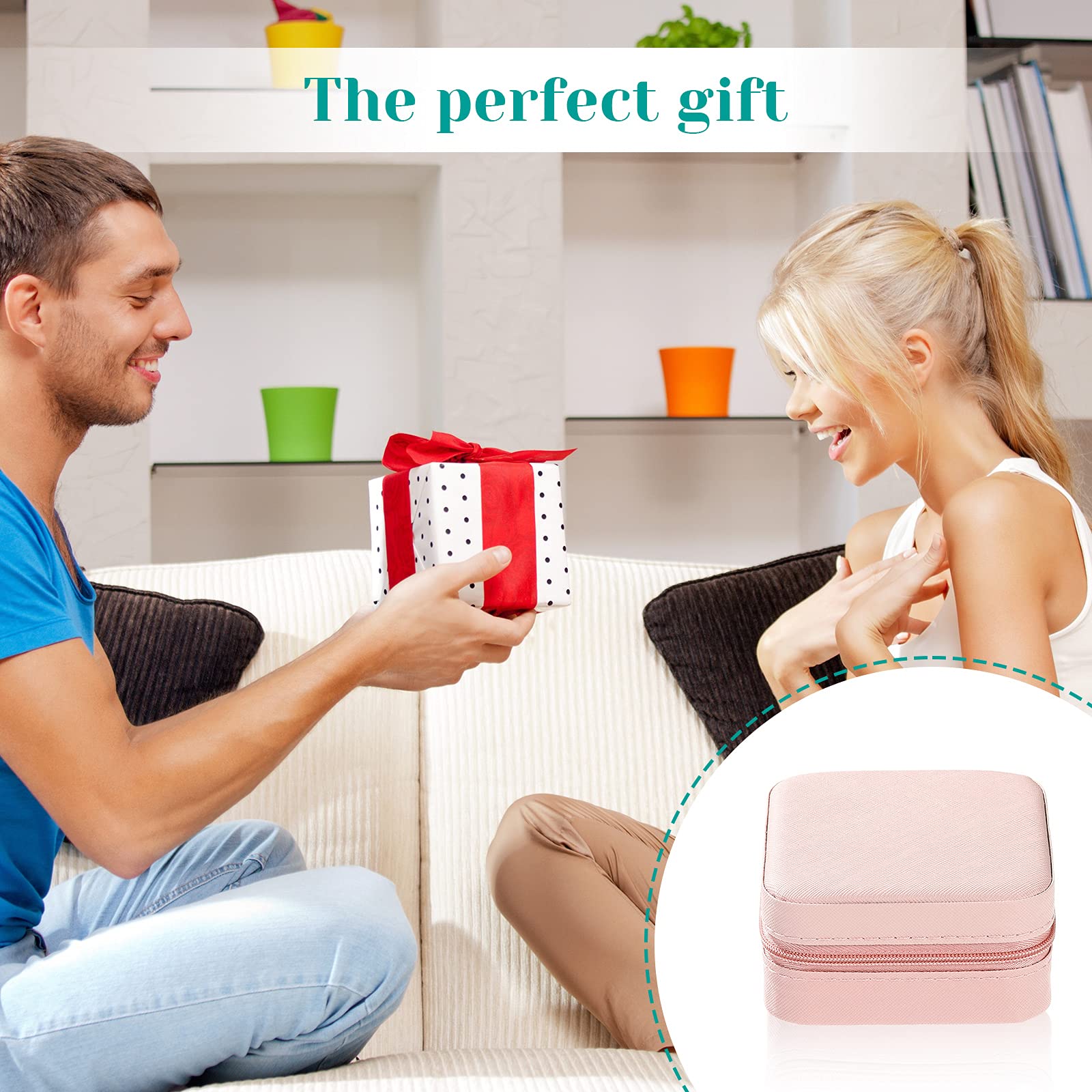 SANNIDHI Jewellery Box for Travel with 10×10×5cm Compartments featuring Safety Zipper | Mint Green PU Leather Organizer for Girls and Women