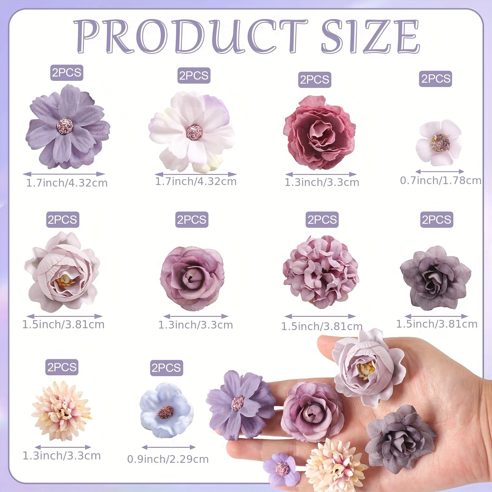Supvox Artificial Flower Decorations for DIY Crafts featuring 18 Mixed Purple Pieces | Home Décor