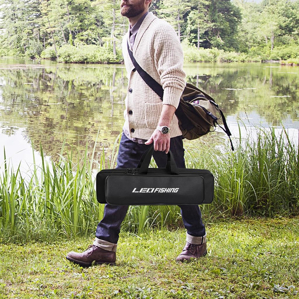 Proberos Fishing Rod Full Set for Freshwater and Saltwater with 8.9 ft Carbon Fiber Rod | 5 kg Load Capacity and Smooth 5.5:1 Spinning Reel