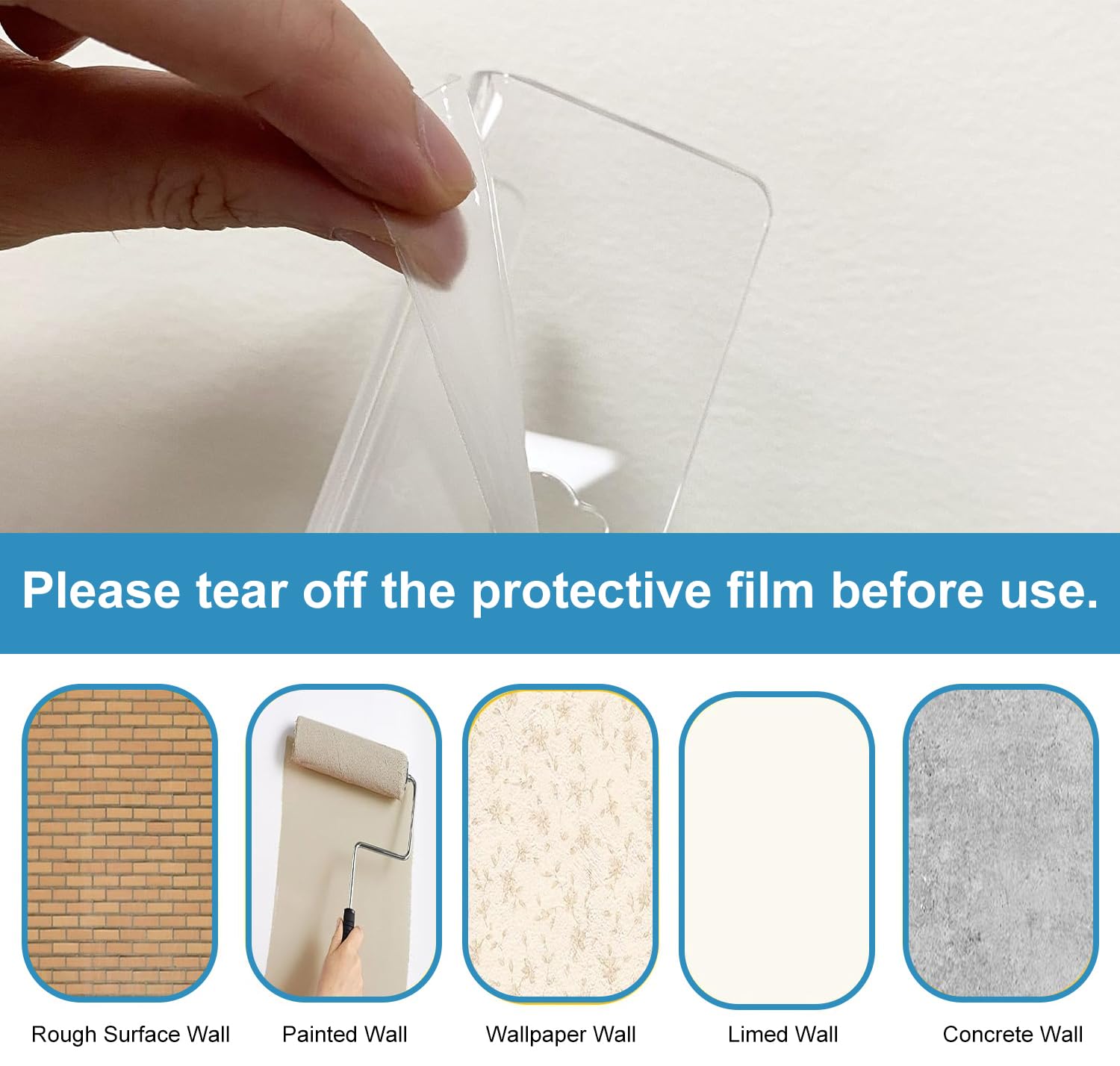 HASTHIP Vinyl Record Shelf Wall Mount for Album Display 6 Pack with 4 Inch Acrylic Racks | Clear Wall Storage Organizer