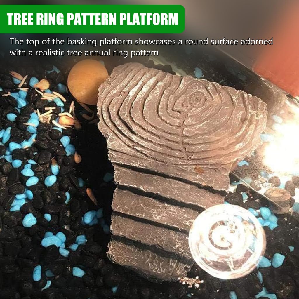 Qpets Resin Turtle Basking Platform for Small Tanks with Triangle Structure and Stair Design 13.5x11x5.5 cm
