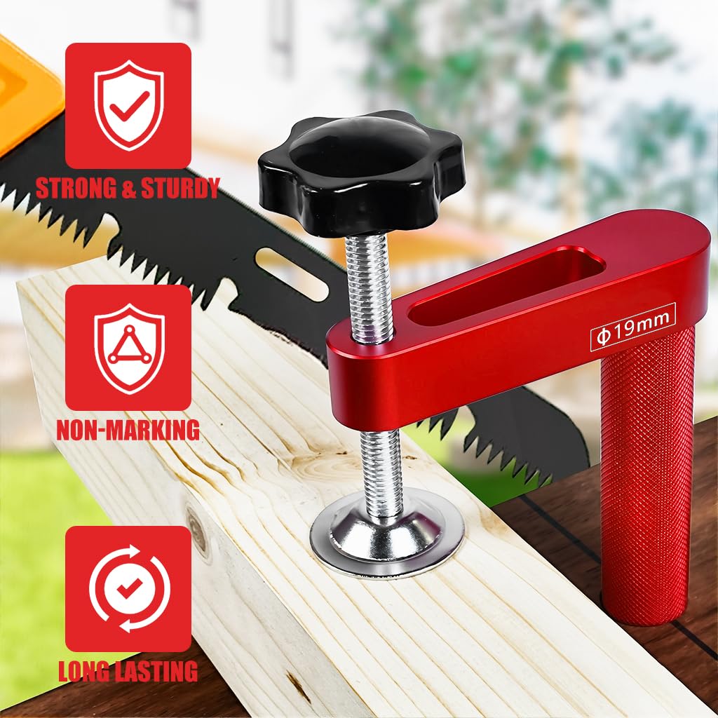 Serplex Bench Dog Clamps for 19mm Workbench Holes featuring Secure Hold & Aluminum Alloy Build