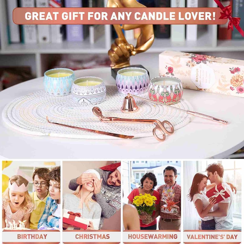 HASTHIP® 3 in 1 Candle Accessory Set Wick Trimmer Snuffer Dipper Gift Package Essential Supplies for Scented Lover 3PCS