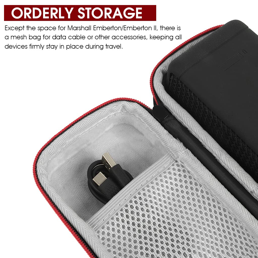 ZORBES Travel Case for Marshall Emberton and Emberton II with EVA Shell 18.5×9.5×8.5cm | Anti Scratch Waterproof Storage Bag