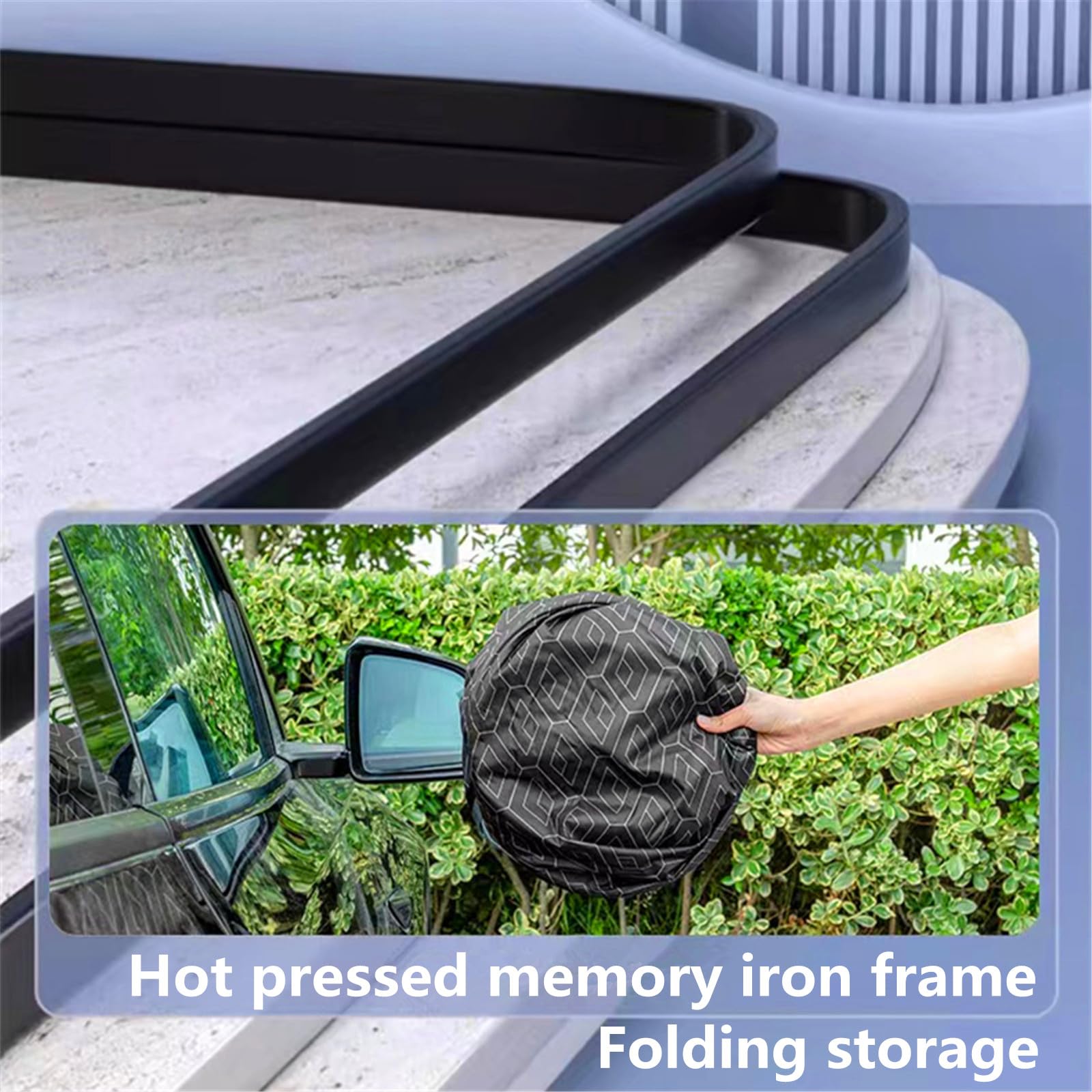 STHIRA Car Window Shade for UV Protection with Glass Fiber Frame 57x31 in | Foldable