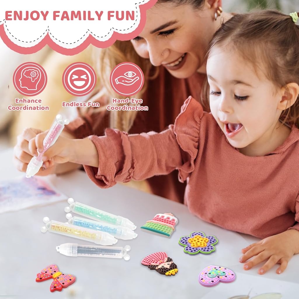 PATPAT® Bead Art Kits for Kids, Kids Painting Kits 5-8,Beads' Pen Arts and Crafts Kit for Ages 6-12,