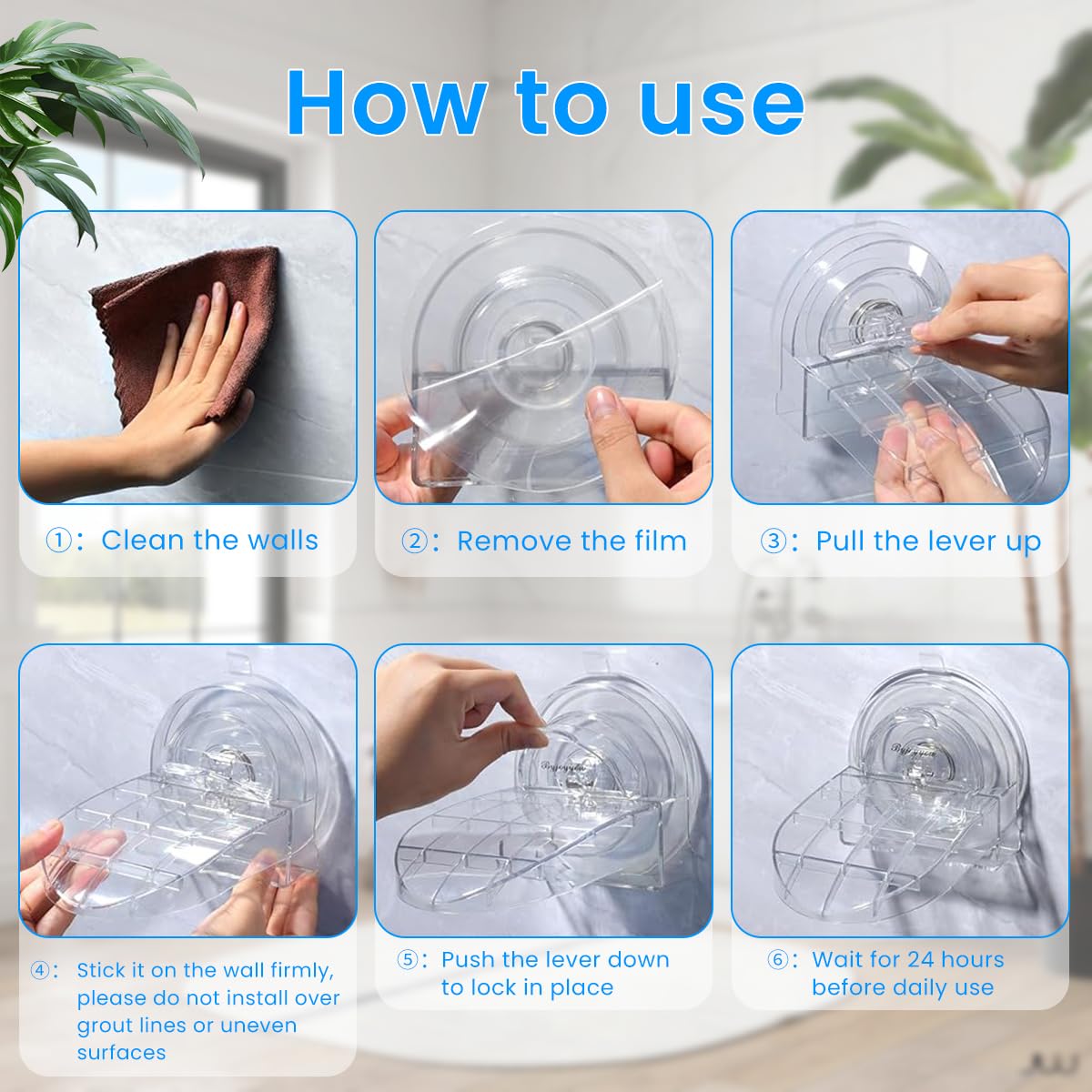 HASTHIP Shower Foot Rest for Shaving and Bathing with Strong Suction Cup | Transparent Plastic Design