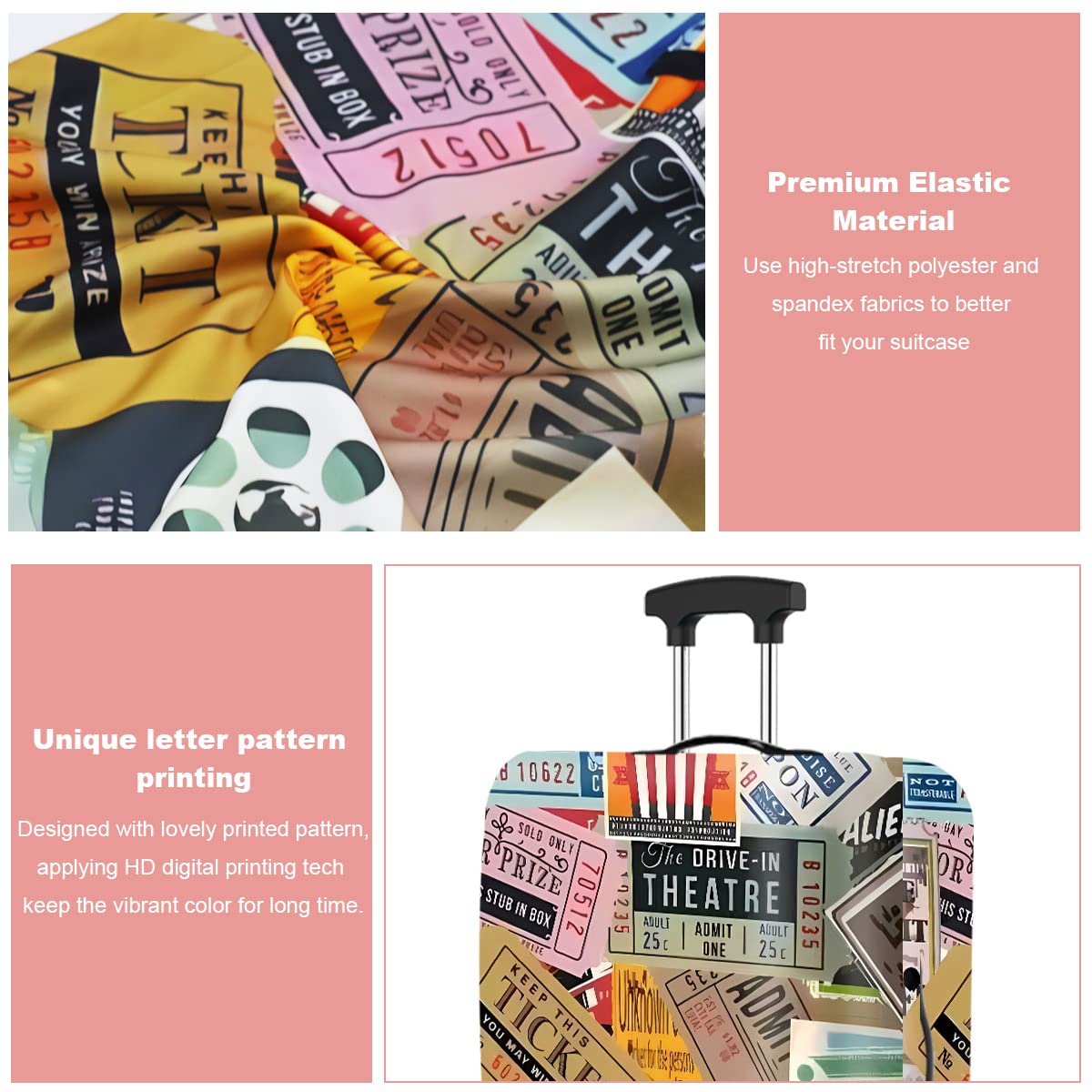 GUSTAVE Protective Luggage Cover for 26–28 in Suitcase with Handle Cutouts and Elastic Spandex Fabric | Washable Dust and Scratch Protection for Travel