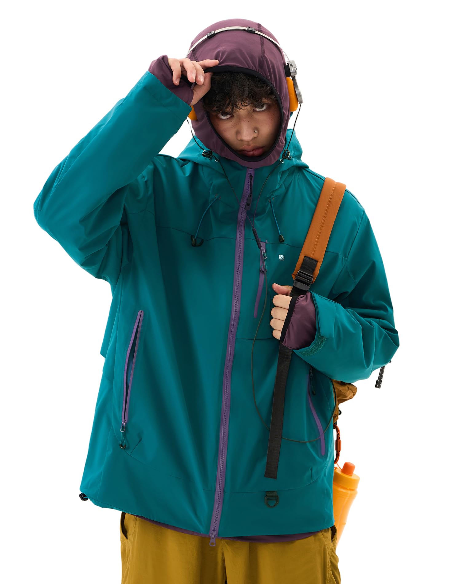 Venzina Men's Waterproof Rain Jacket for Urban Outdoor with Color Block Design | Breathable Windproof Comfort