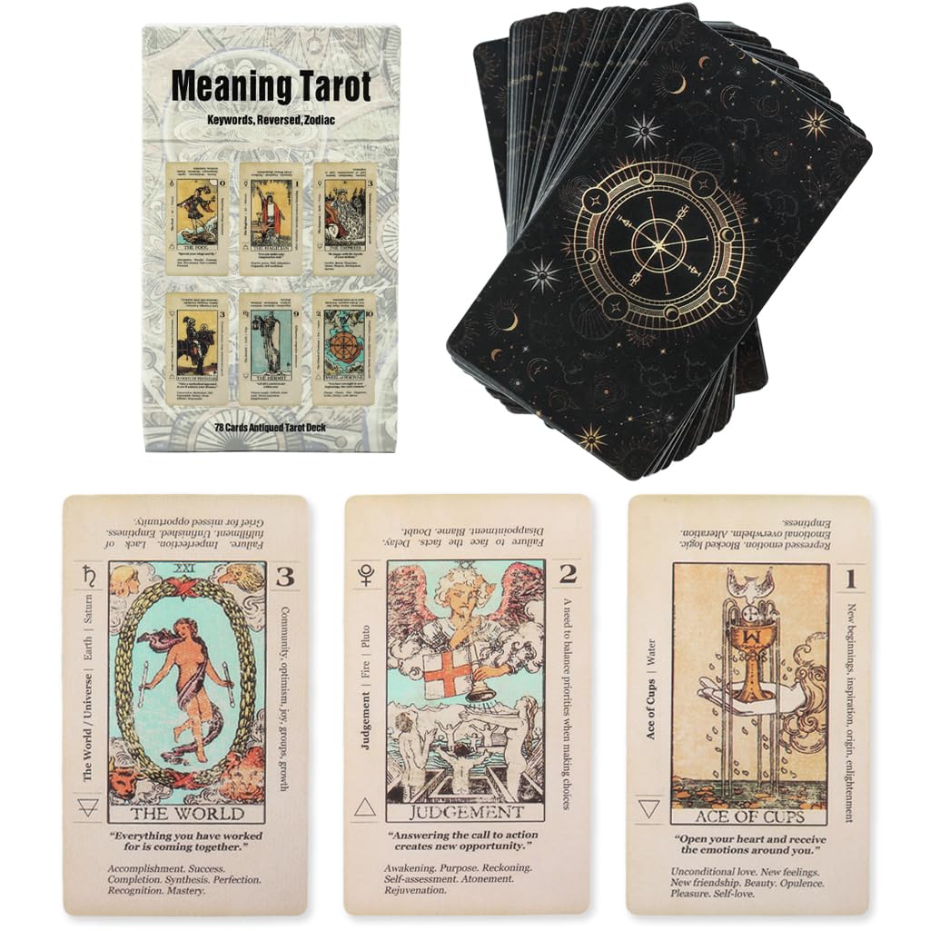 ZIBUYU Tarot Oracle Set for Divination with 78 Mini Cards 10.5×6×2.5 cm | Ideal Gift