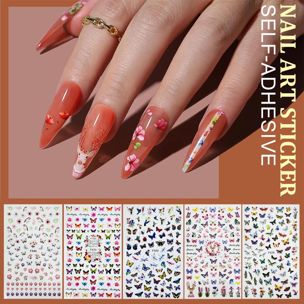 MAYCREATE Nail Art Supplies Tool Kit with 15Pcs Nail Art Fine Detail Brushes 10-Color Striping Tapes Metallic Foils Glitters Nail Decals Stickers Dotting Tools DIY Nail Art Supplies for Nail Salon