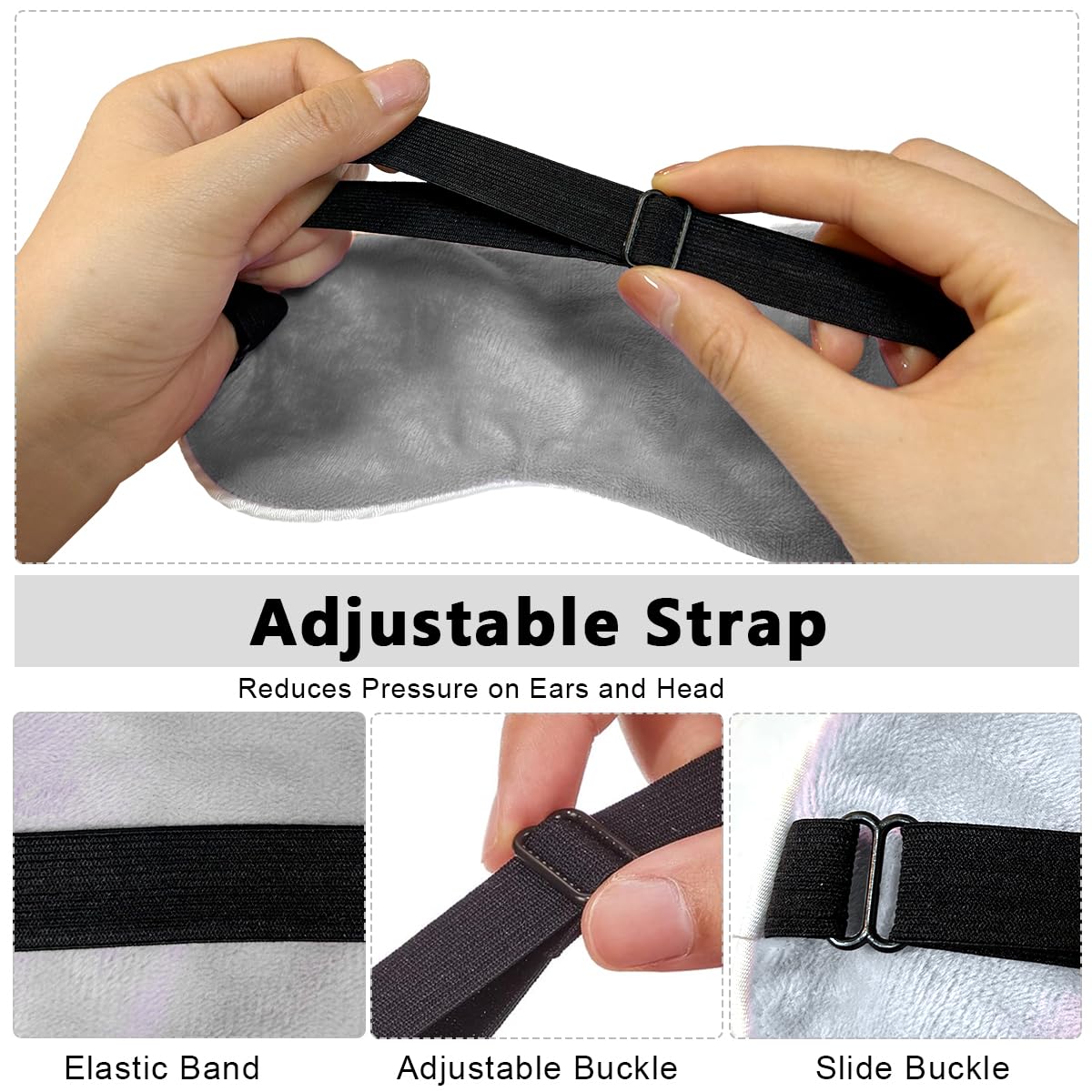 HANNEA Heated Eye Mask for Sleep with 5 Level Temperature and Timer Control | Grey