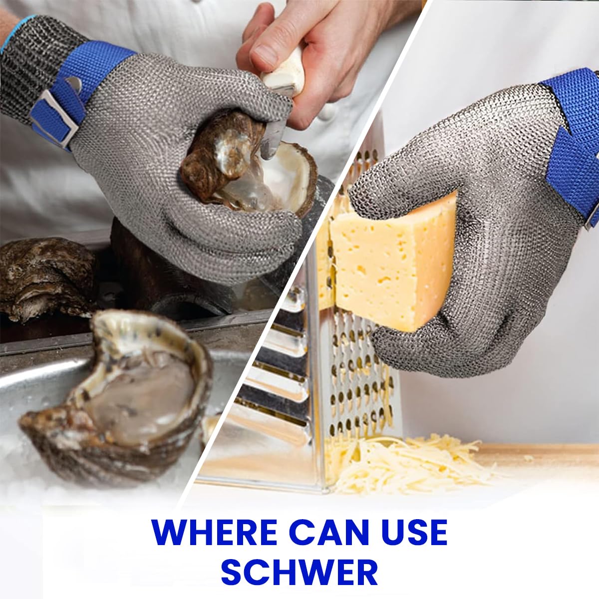 HASTHIP Stainless Steel Mesh Gloves for Fish and Metal Work with Level 9 Cut Protection | Adjustable Fit