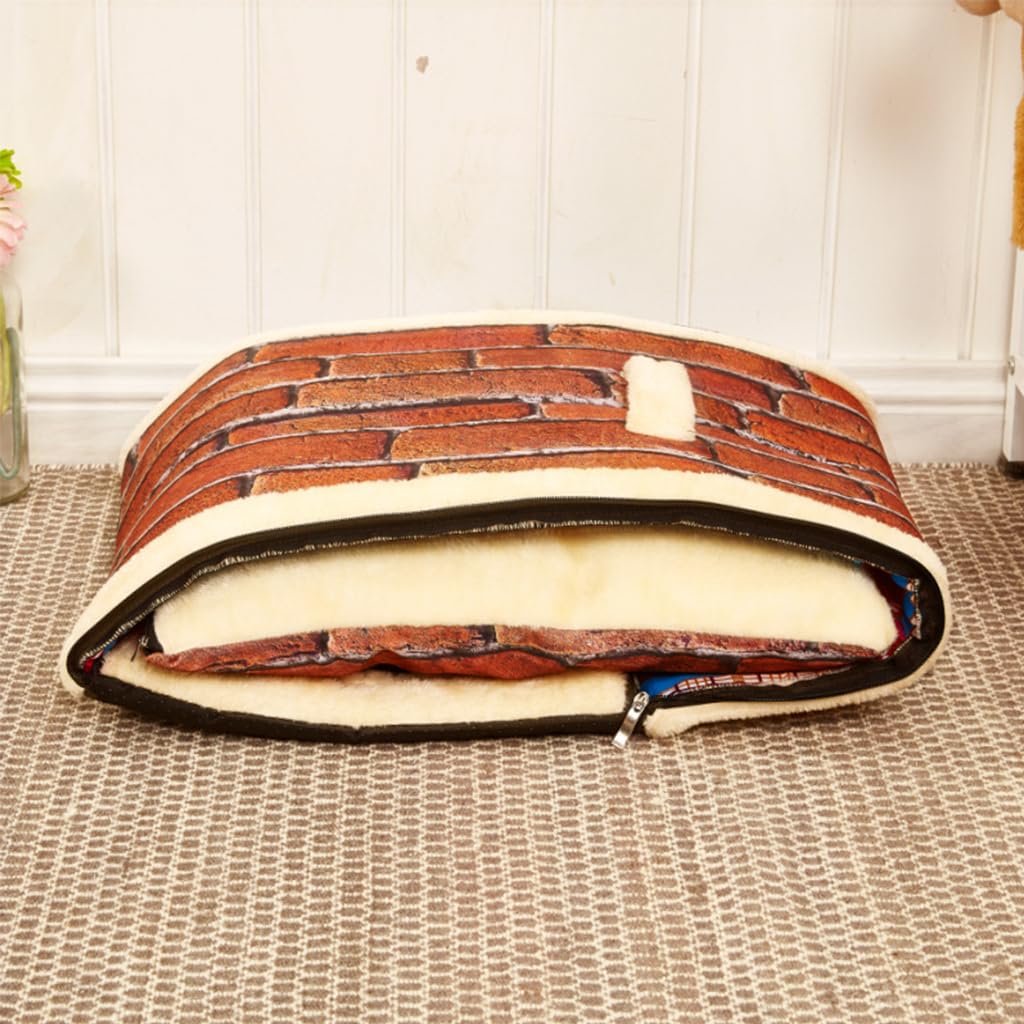 Qpets Cat House for Small and Medium Pets with Detachable Roof and Anti Slip Base | 60x48x43cm