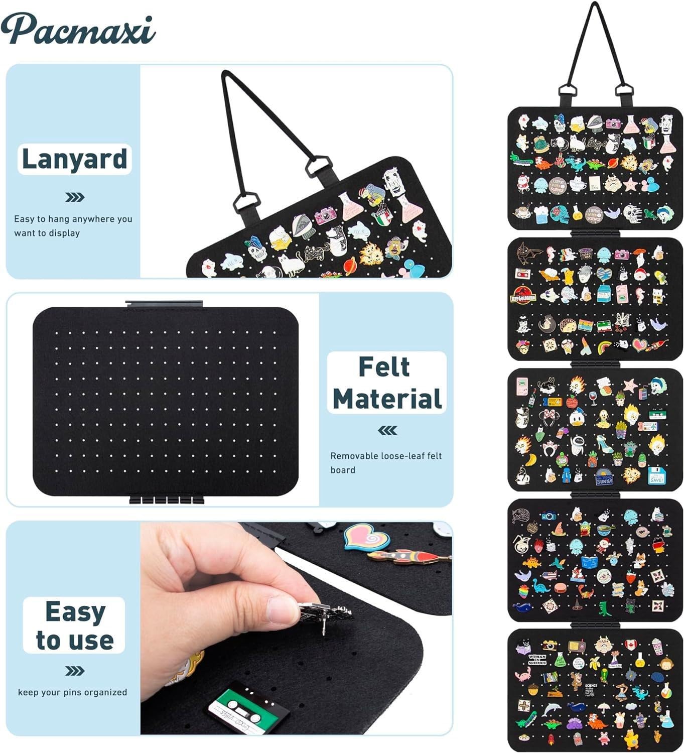 HASTHIP Earring Organizer for Display and Storage with 5 Detachable Boards and 850 Holes | Black Felt Wall-Mountable Jewelry Holder