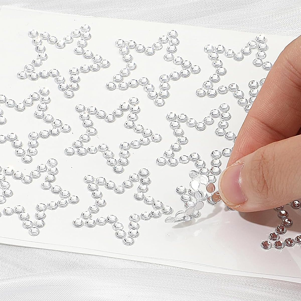 MAYCREATE Rhinestones Face Gems for Makeup and DIY Crafts featuring 5 Sheets Stickers | Self-Adhesive Festival and Body Decor