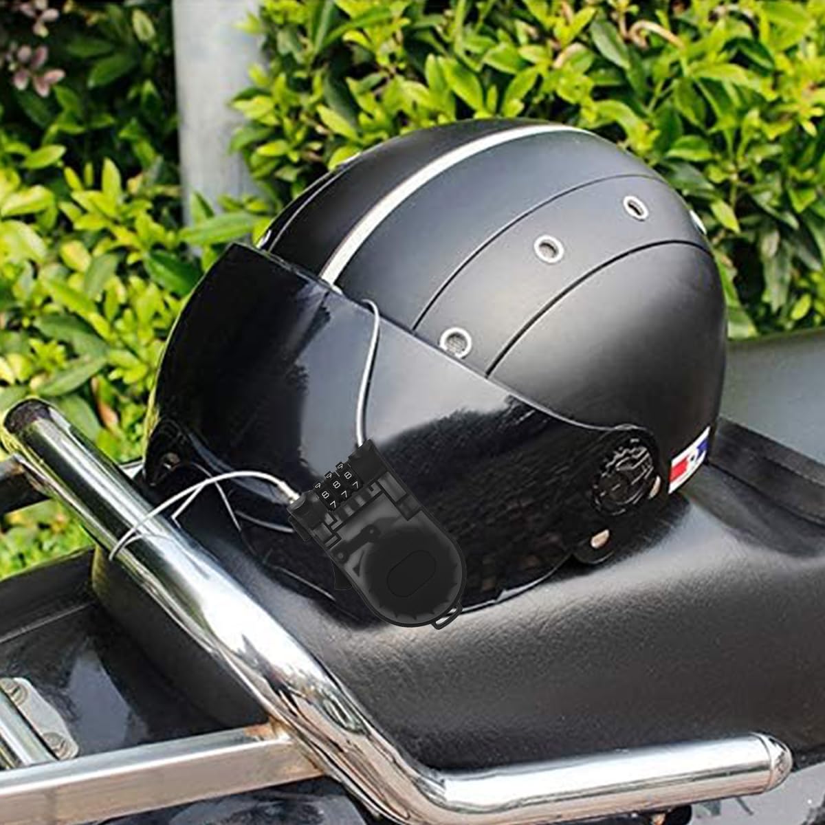 STHIRA Helmet Lock for Bike with 3 Digit Combination and Retractable Steel Cable | Metal Construction