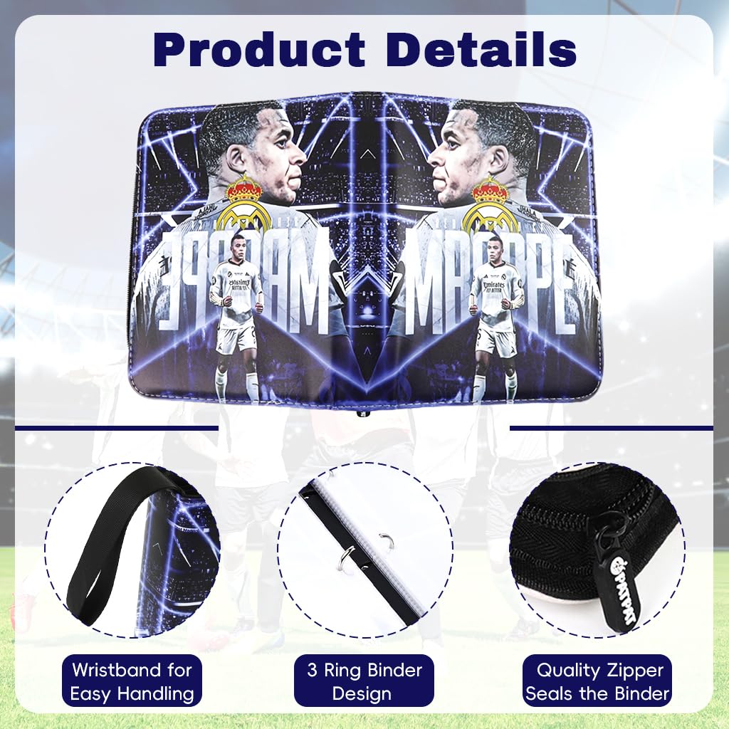 PATPAT Soccer Cards Binder for Collectors with 400 Pockets Zipper Closure and PU Cover | Waterproof Storage Organizer