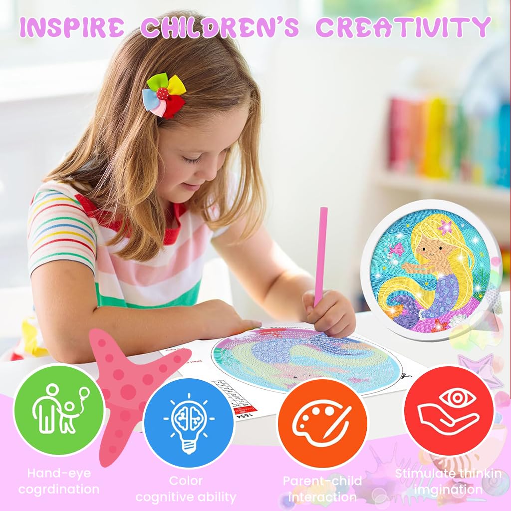 ZIBUYU Diamond Art Painting Kit with Frame 20x20cm Canvas for Kids and Adults | DIY Home Decor Gift