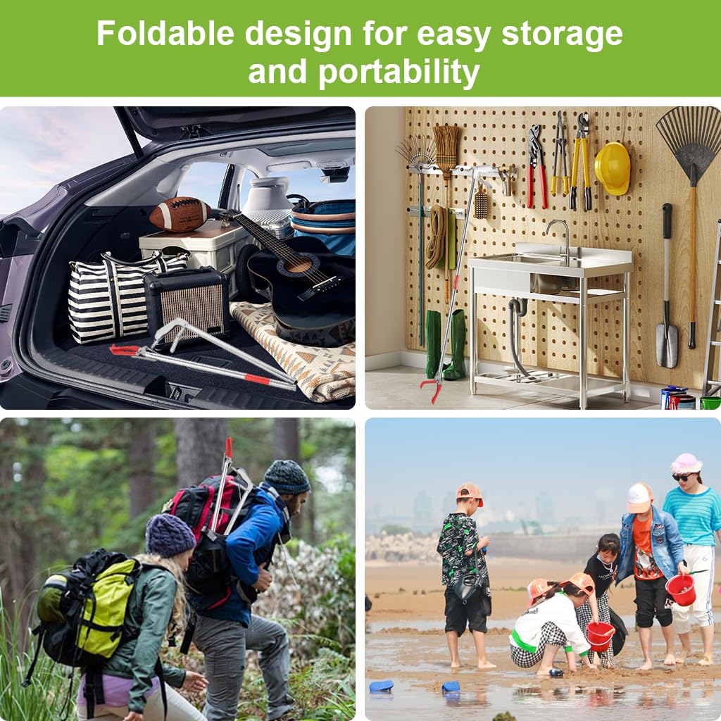 HASTHIP Grabber Reacher Tool 150cm for Litter Pick Up with Anti Slip Clamp and Ergonomic Handle