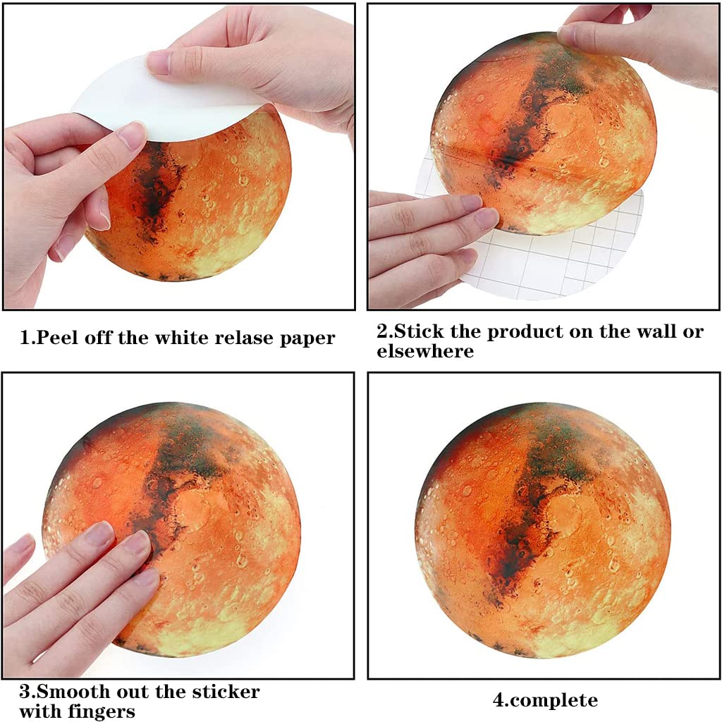 HASTHIP 3D Luminous Wall Sticker Set for Starry Bedroom with 110 pcs Glow Planets and Stars | Self Adhesive Waterproof PVC Decor