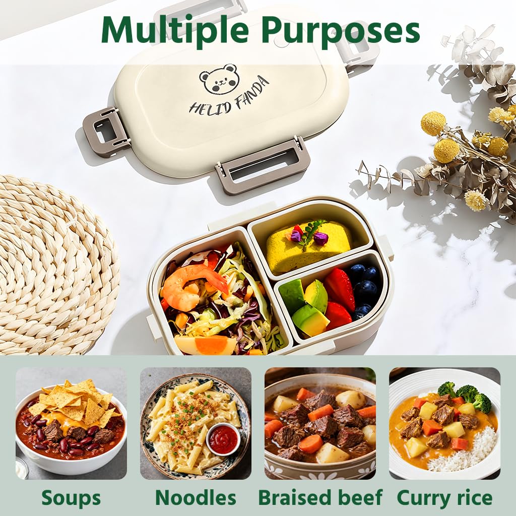 Supvox Bento Box for Kids with No BPAs and Chemical Dyes in Off White | Safe Lunch Container