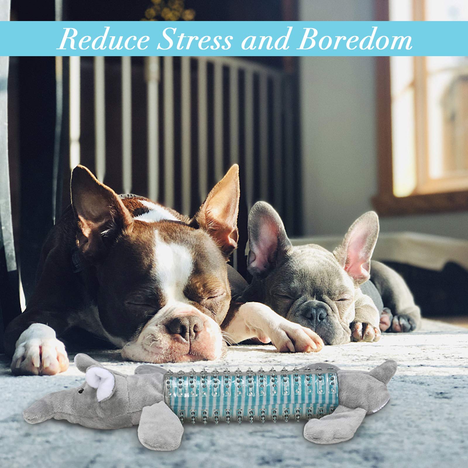 Qpets Dog Toy for Puppies featuring Squeaky Sound Chew Design and Plush Gray Elephant 18x10x6cm